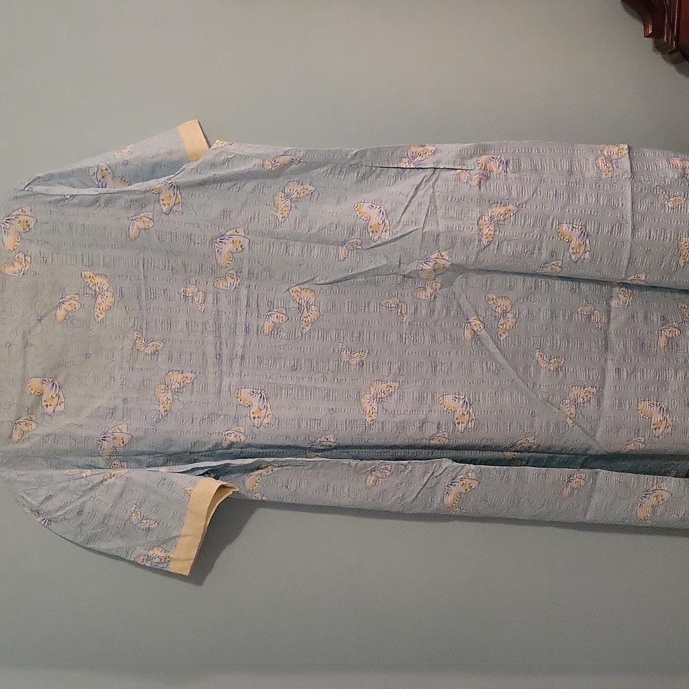 Vintage Blue Floral Snap Duster/Housecoat - image 2